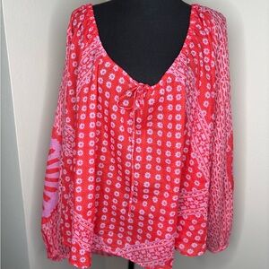 Floral Red Women's Top